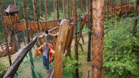 Auf abenteuerlichen Kletterpfaden geht es durch die Raubtier-WG