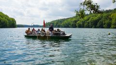 Seilfähre über den Schmalen Luzin bei Feldberg, Mecklenburgische Seenplatte