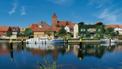 Kleiner Hafen in Plau am See, Mecklenburgische Seenplatte