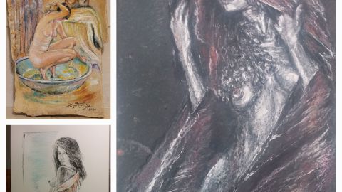 Malerei in verschiedenen Techniken: Portraits, Landschaften und Stillleben.