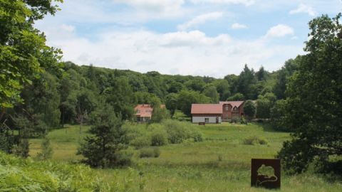 Blick auf die Nationalpark-Information Serrahn