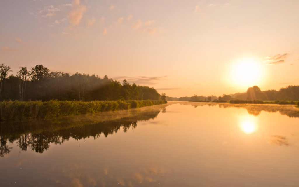Peene Sonnenaufgang Drühl